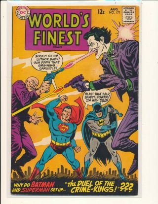 World’s Finest Comics 177 - Joker/luthor Team - Up Vg/fine Cond.