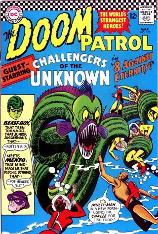 Doom Patrol 102 1966 - Challengers Of The Unknown Beast Boy - Huge Dc Silver Age