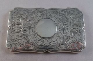 Antique Solid Silver Card Case Birmingham 1874