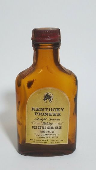 Miniature Whiskey Bottle Kentucky Pioneer Flask