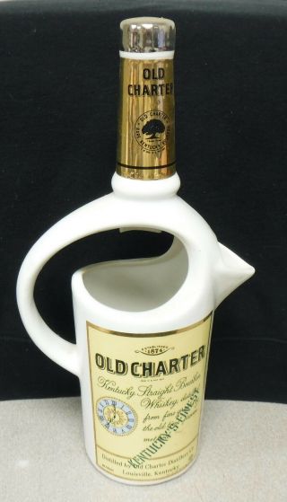 Vintage Old Charter Pub Jug Bar Pitcher Bottle shaped dated 1971 2