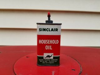 Vintage Sinclair Handy Oiler Oil Can Household Oil - Rare Black Dino Version
