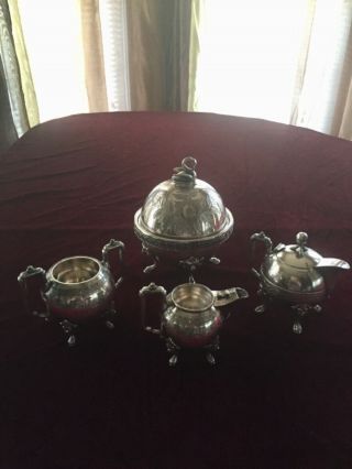 Estate Items Antique Reed & Barton 1860s Silverplate Coffee Tea Set