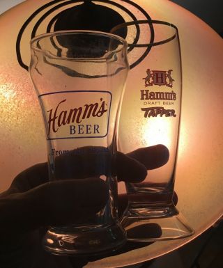 2 Old Hamms Beer Bar Glasses St Paul Mn Advertising Tapper Made In Germany