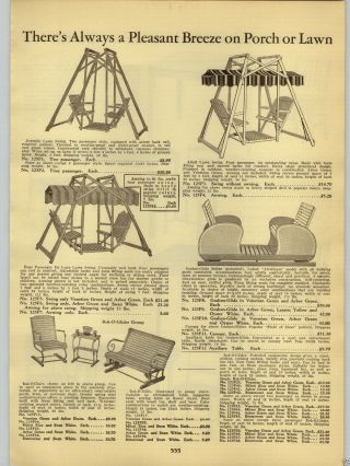 1938 Paper Ad Goshen Glide Settee Glider Airstream Patented Rok - O - Chair