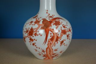 MAGNIFICENT ANTIQUE CHINESE IRON RED PORCELAIN VASE MARKED QIANLONG RARE K9866 3