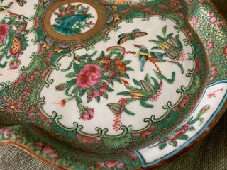 Antique 19th Century Chinese Porcelain ROSE MANDARIN Dresser TRAY Plate Trefoil 5