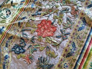 Antique Chinese Silk Hand Embroidered Skirt Panel (Y19) 10