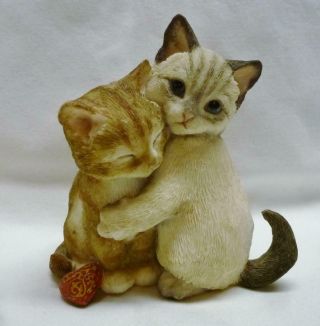 Pretty 2001 Country Artist Kittens Hugging Cat Figurine 02222.  Cute