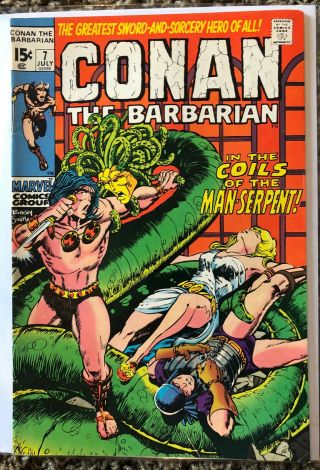 Conan The Barbarian 7 Comic Book - Vf 7.  0 - Early Barry Smith Marvel