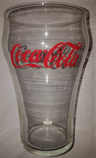 Red Lettering Vintage Vtg Coca Cola Coke Clear Large 32 Oz 7 Inch Drinking Glass