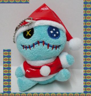 3.  5 " Plush Lilo And Stitch Scrump Christmas Santa Plush Keychain Dangle Mascot