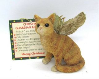 Ganz Tabby Cat W/ Wings Christmas Guardian Angel Cat Ornament Meowy Christmas