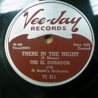EL DORADOS 78 BIM BAM BOOM b/w THERE IN THE NIGHT on Vee Jay in VG,  cond RJ 338 2