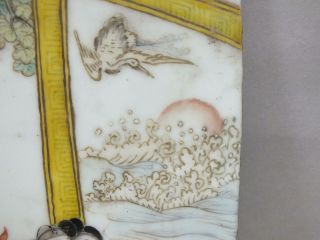 AN UNUSUAL CHINESE PORCELAIN PANEL WITH FIGURES AT A TABLE 19TH CENTURY 2
