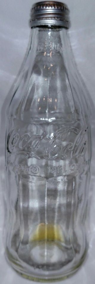 Vintage Clear Glass Coca - Cola Coke Bottle With Cap 16 Fl Oz 1 Pt Owens Illinois