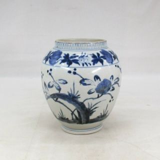 A489: Rare Japanese Old Ko - Imari Porcelan Vase About 350 Years Ago Kanbun Age.