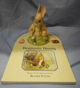 Benjamin Bunny Sat On A Bank - Beatrix Potter - Beswick,  Bonus Doorknob Book