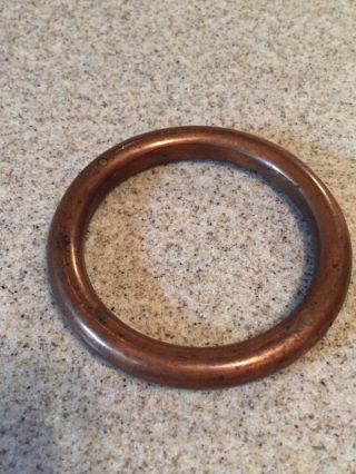 Vintage 3 " Solid Heavy Brass Copper Bull Nose Ring