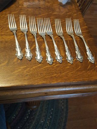 Set Of 8 Reed & Barton Grand Renaissance Dinner Forks,  7 1/2 " Long,
