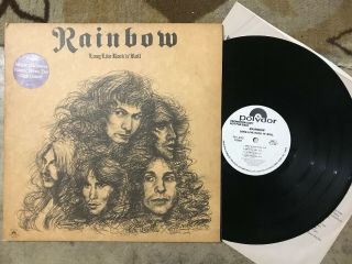 Rainbow Lp Long Live Rock N Roll 1978 White Label Promo Ex Dio Blackmore Rare