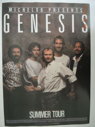 Michelob Presents Genesis Summer Tour 1987 13 1/2 X 19 Inch Poster