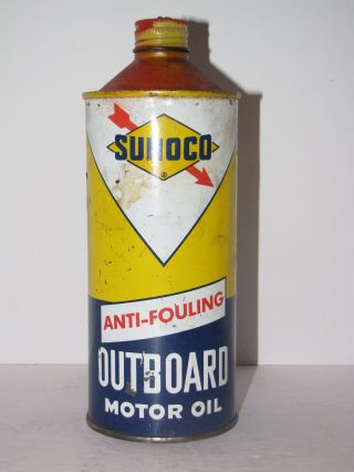 Vintage Sunoco Outboard Oil Can Empty