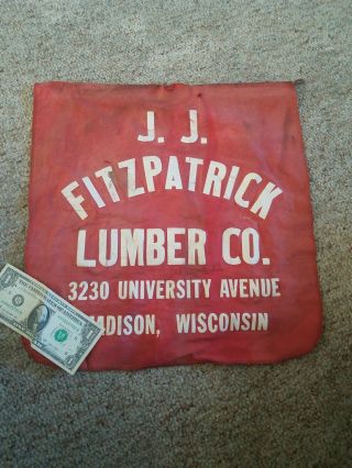 Vintage Jj Fitzpatrick Lumber Company Madison Wisconsin Banner Flag