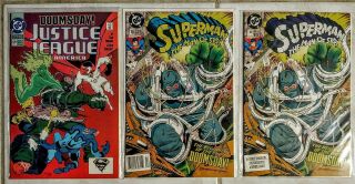 Superman Man Of Steel 18 (1st & 2nd) Justice League America 69 Doomsday Nm
