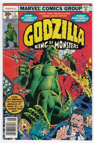Godzilla King Of The Monsters 1 (marvel,  1977) Grade / Herb Trimpe Shield