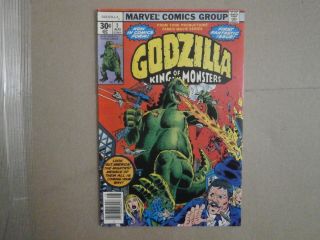 Godzilla King of the Monsters 1 (Marvel,  1977) grade / Herb Trimpe SHIELD 4