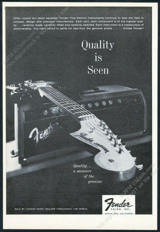 1962 Fender Jaguar Guitar Amp Photo Vintage Print Ad