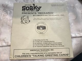 Colgate Advertising Soaky Sends Greeting From the Chipmunks Flexi - Disc 2