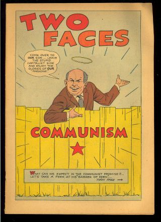 Two Faces Of Communism Nn Christian Giveaway Comic 1961 Vg,