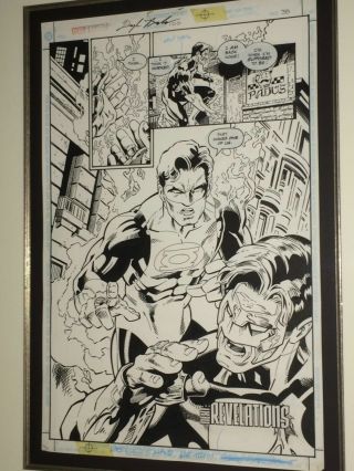 Green Lantern 100 Pg 38 Art Historic Page W/ Hal Jordan & Kyle Rayner