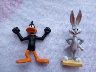 Vintage Daffy Duck And Bugs Bunny Pvc Figures Warner Bros.  Looney Tunes