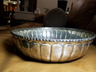 Mexican Sterling Silver Bowl 8 1/2 " Diameter,  2 3/4 " Tall