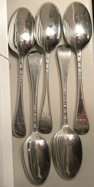18th Century London Hanoverian Silver Table Spoons By John Gorham Dated 1753