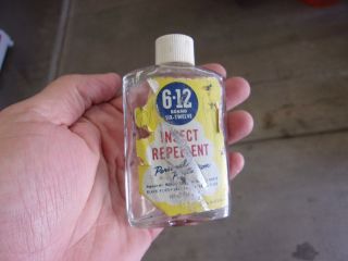 Vintage 6 12 Insect Repellent Glass Bottle Still Has Some Product