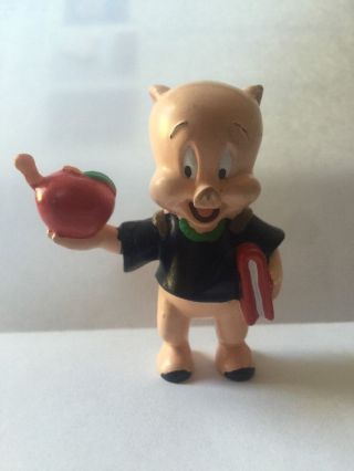 1995 Warner Brothers Porky Pig 2.  75 " Pvc Figure Apple Book Student Teacher Wb Hf