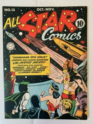 All - Star Comics 13 Cgc Apparent 8.  5 Vf,  - Gorgeous Dc Golden Age Sci - Fi Cover
