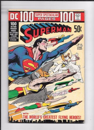 Superman 252 == Fn/vf Neal Adams Wraparound Cover 100 Page Spectacular 1972