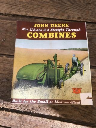 Vintage John Deere 11 - A 12 - A 11a 12a Combine Advertising Sign Tractor Vintage