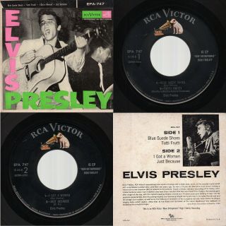" P.  D.  Credits " (self - Titled Vg,  /ex) Elvis Presley Rca Victor Epa - 747 Orig.  1956