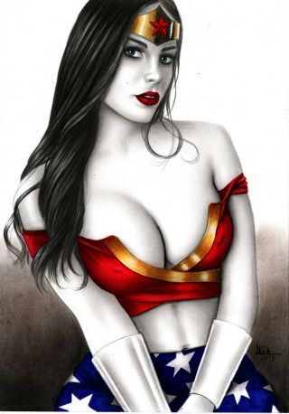 Wonder Woman - Art By Léia Olliver - Size 8 " X 11 "