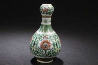 A Chinese Narrow - Opening Plant - Filled Fortune Porcelain Vase Display