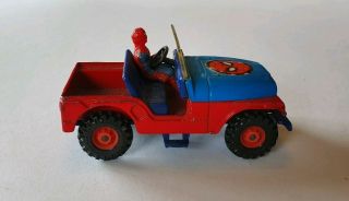 Vintage diecast Corgi 1/36 model Spiderman Jeep CJ - 5 Marvel comics car truck 4x4 2