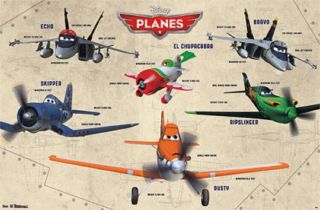 2013 Disney Pixar Planes Group Chart Grid Poster 22x34 Fast