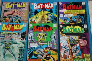 6 Batman Dc 12 Cent Silver Age Comic Books 165,  166,  167,  172,  173 And 175.
