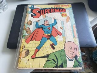 Superman 4 1940 D.  C.  Golden Age Key Comic Book Lower Grade.  99 Cent Start